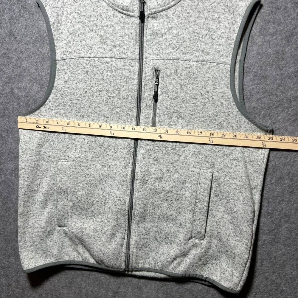 Club Room Mens Fleece‎ Vest Large Grey Sweater Full Zip Heathered L Pockets